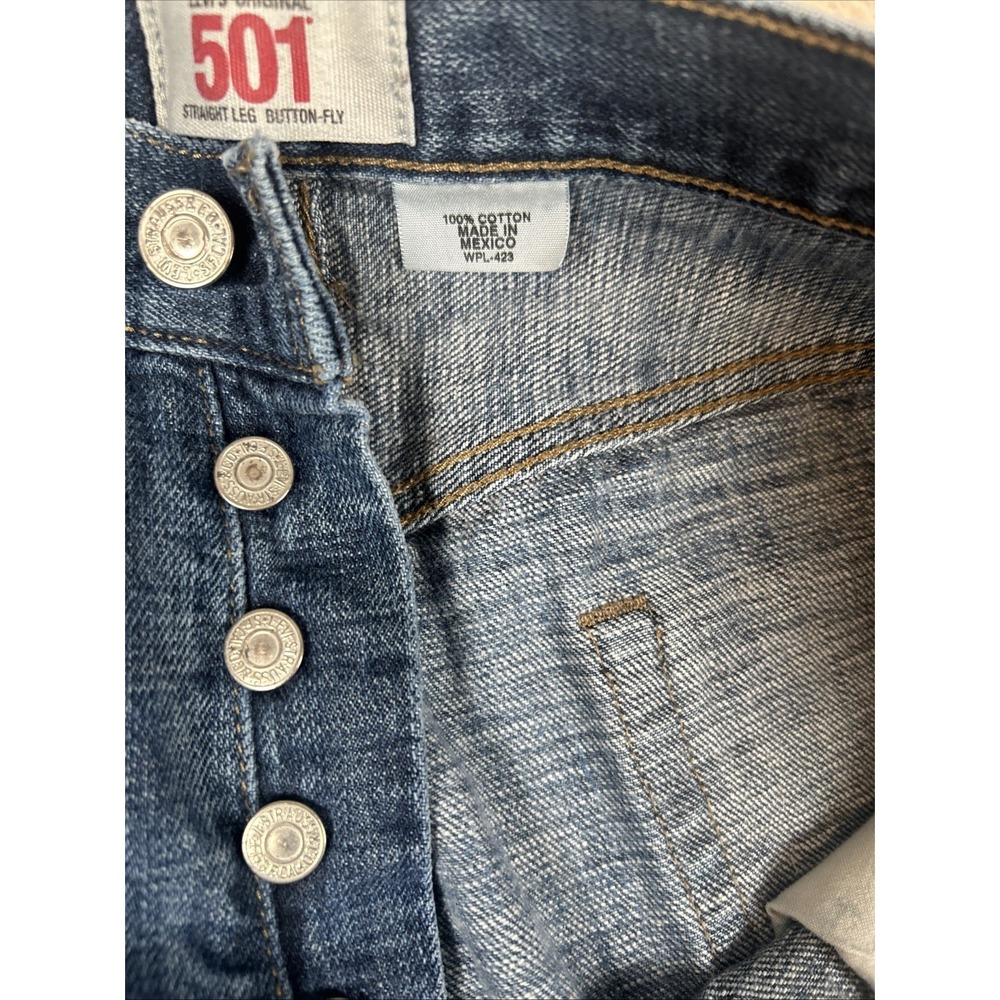 Levi's 501 34x34 Dark Wash Button Fly Made In Mexico - Picture 2 of 10